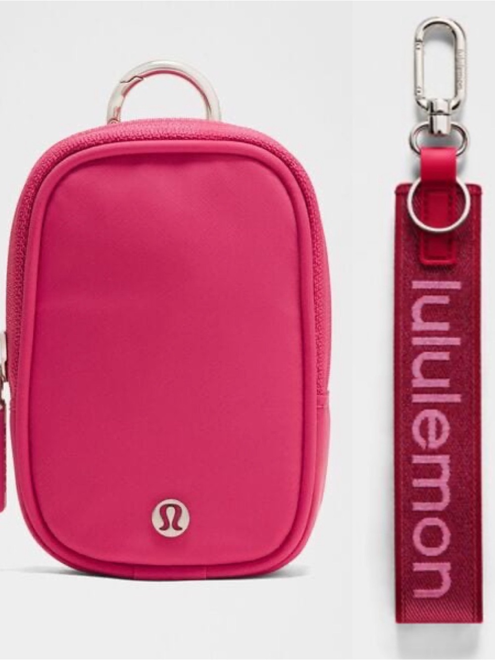 Lululemon SET Clippable Nano Pouch & Nerverlost Keychain